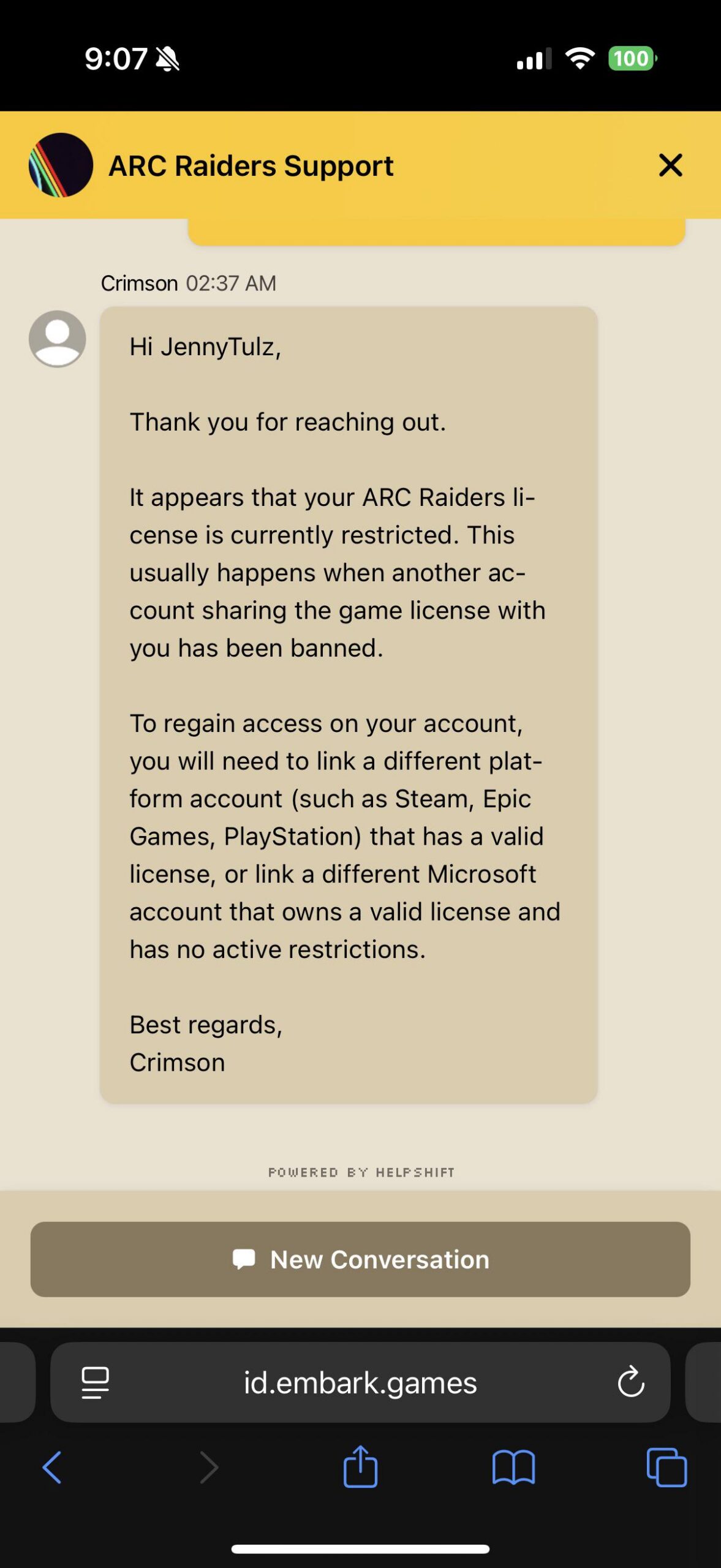 【ARC Raiders】共有した友人のBANで自分のライセンスまで制限されたんだが、どうすればいい？