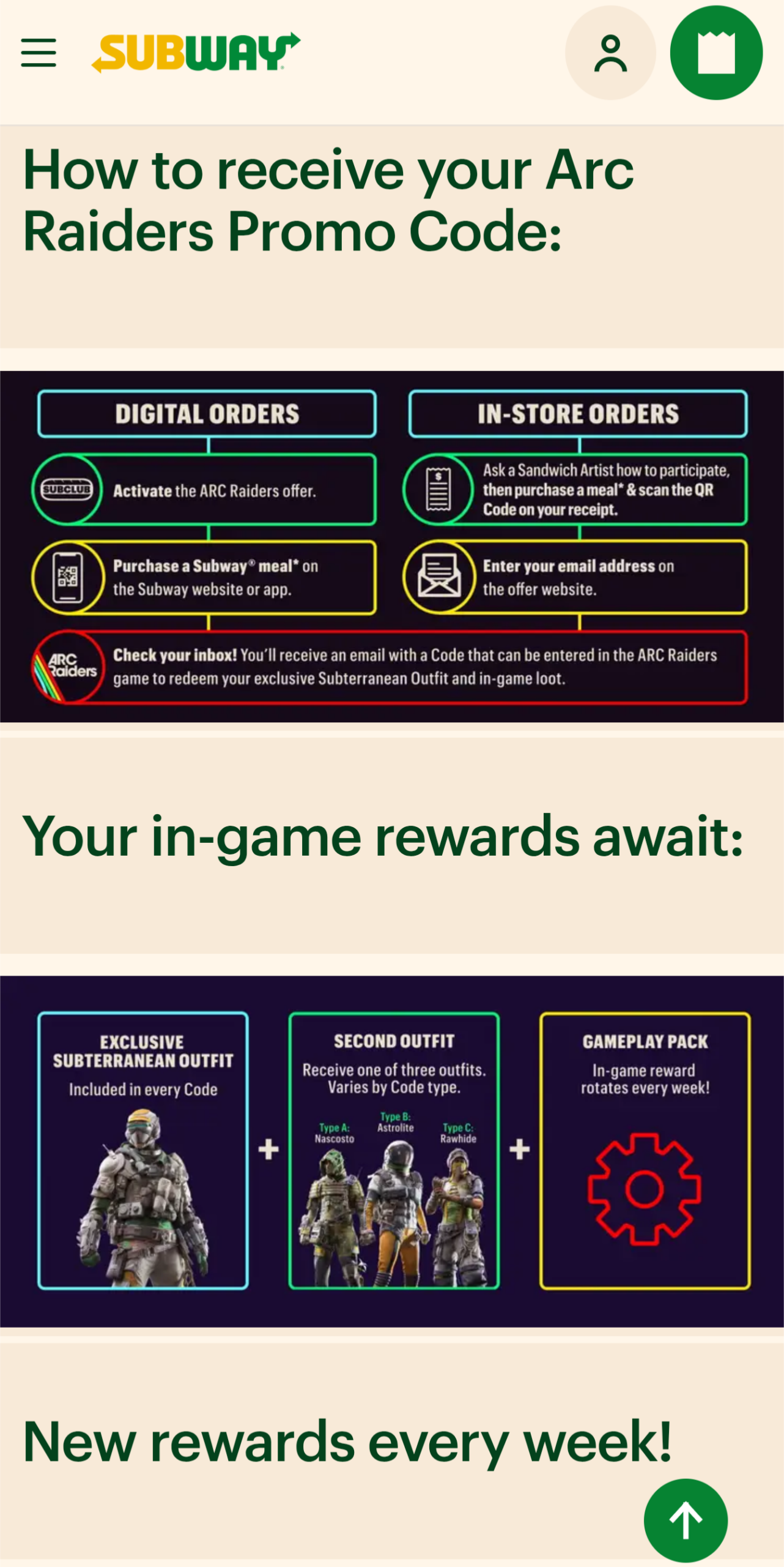 【ARC Raiders】サブウェイコラボ開催、限定衣装コードは米国外からでも取得できる模様