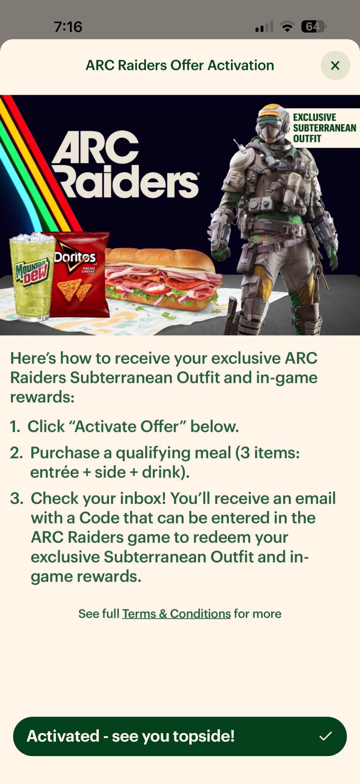 【ARC Raiders】サブウェイ限定スキンセット、ドリトス＆マウンテンデューでアメリカ全開ｗｗｗ