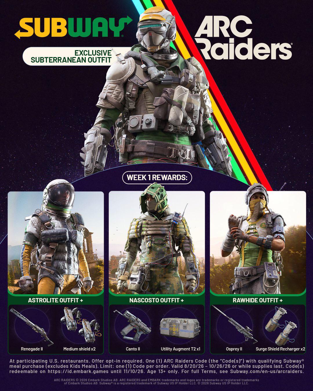 【ARC Raiders】サブウェイ限定コード、2回目以降は残りの衣装が確定で出るのか？