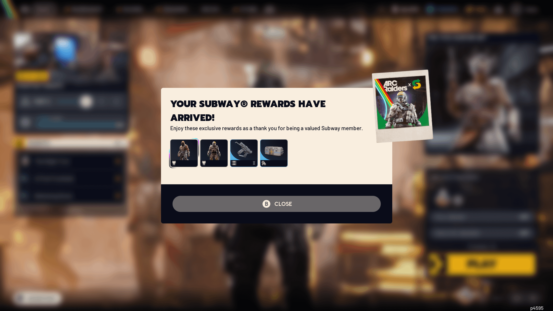 【ARC Raiders】Subwayコラボ報酬、週替わりじゃなく3種ランダムで被りもあるっぽい