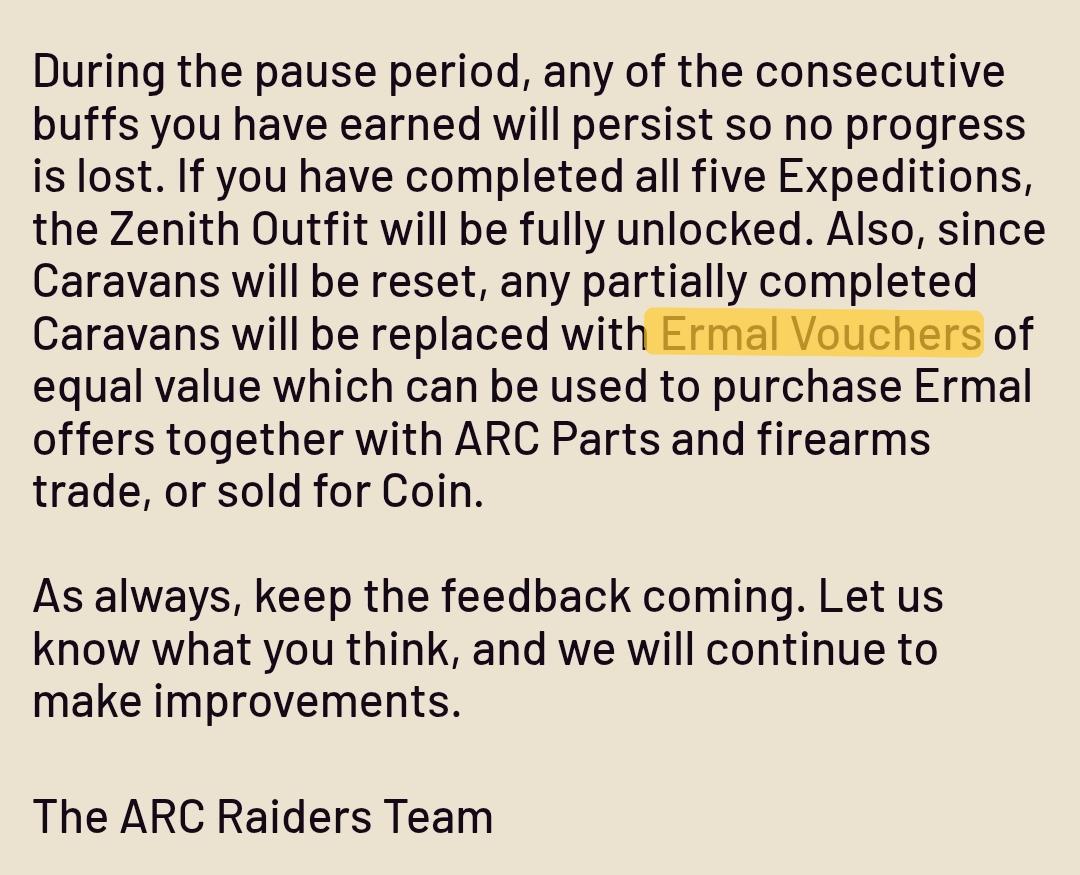 【ARC Raiders】キャラバン補填のアーマル引換券、今後は常設交換になるのか？