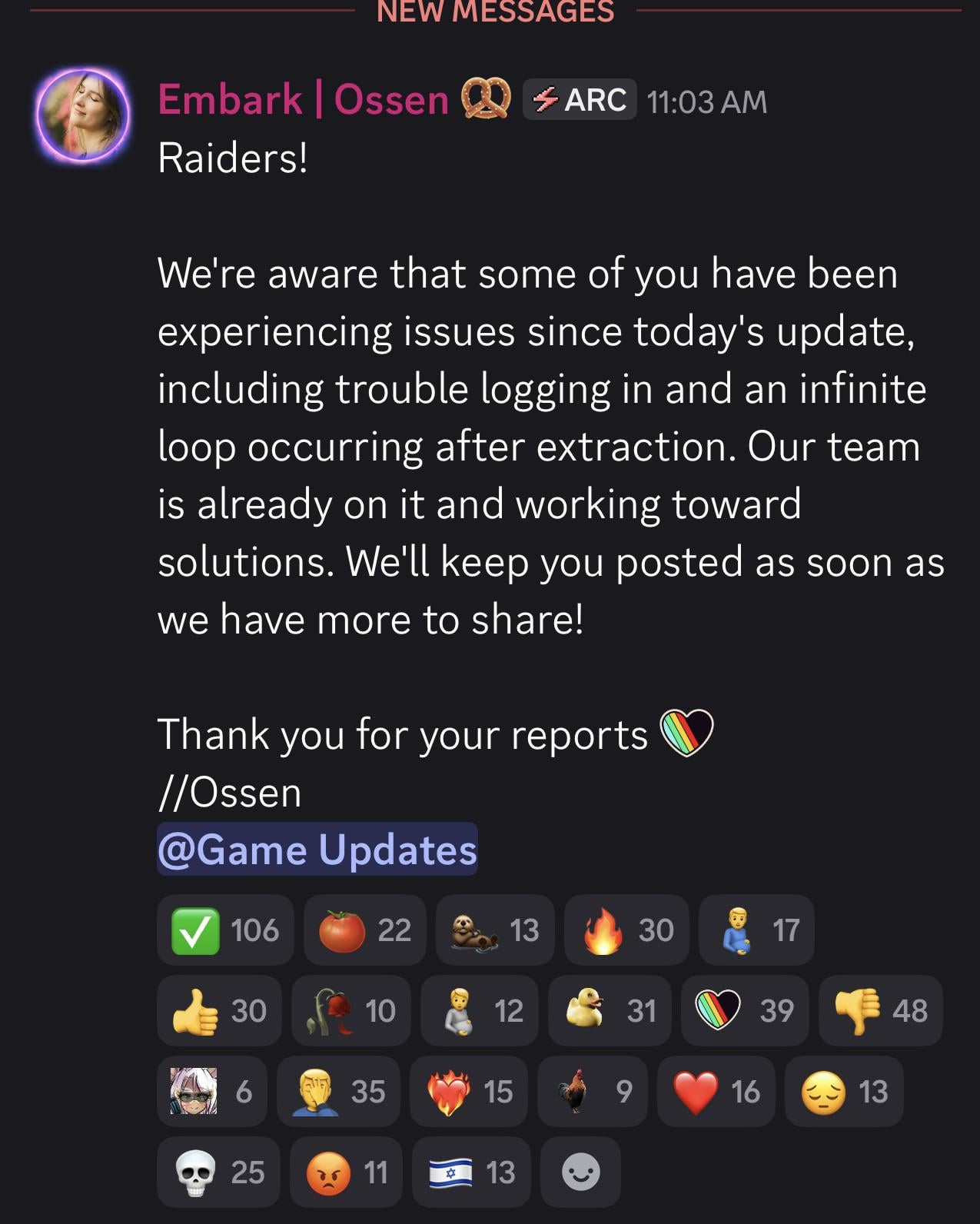 【ARC Raiders】脱出後にキャラが歩き続ける無限ループ、運営も把握し対応中
