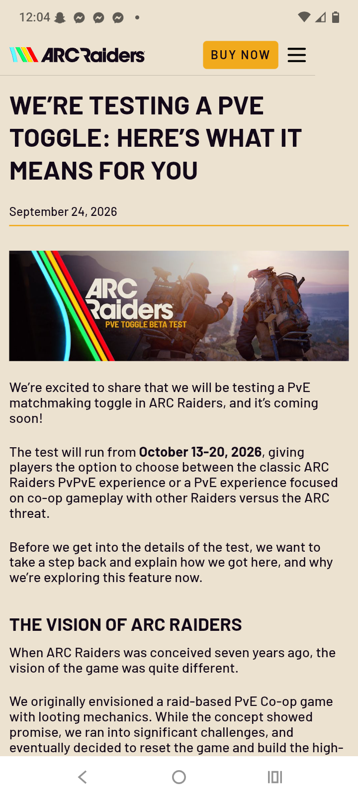 【ARC Raiders】PvPなしでARCと戦えるPvE選択テスト、10月13日から1週間実施へ